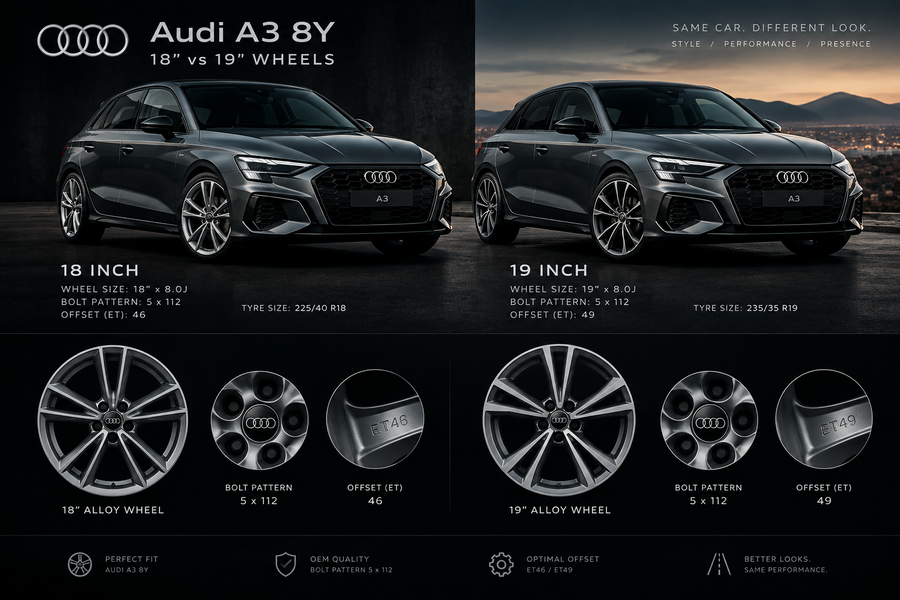 Audi A3 8Y Felgen: 18 oder 19 Zoll? Lochkreis, ET & Kaufberatung