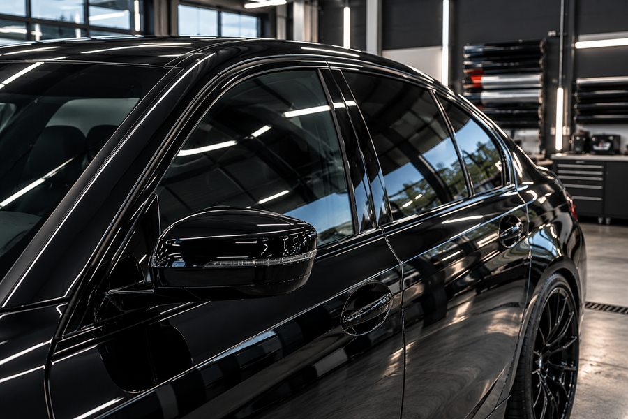 Chrome Delete – schwarz glänzend folierte Chromleisten an einem Fahrzeug bei DAS FOLIENWERK by WERK91