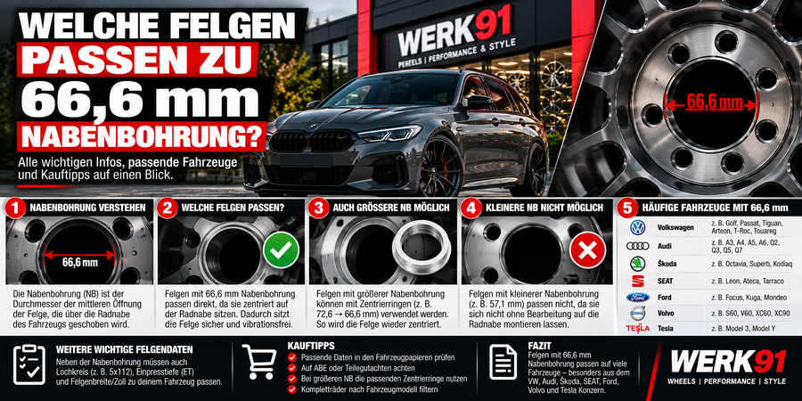 Welche Felgen passen zu 66,6 mm Nabenbohrung?