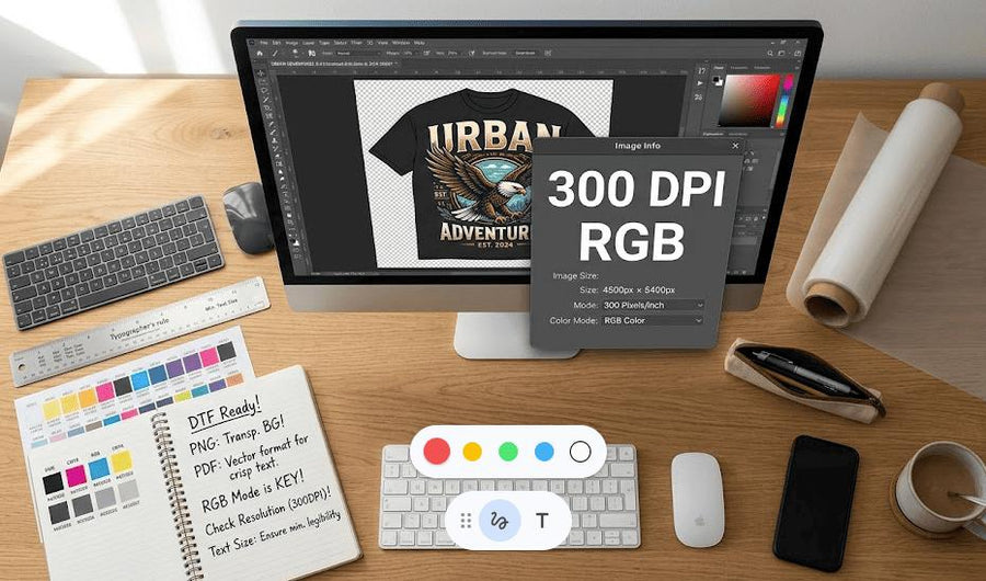 DTF-Druckdaten am Computer vorbereiten – PNG mit transparentem Hintergrund für DTF-Transfers bei DTFWERK91