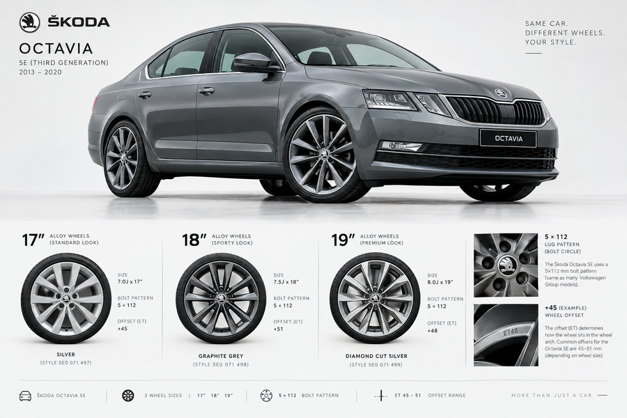 Škoda Octavia 5E Felgen: 17, 18 oder 19 Zoll? Lochkreis, ET & Kaufberatung