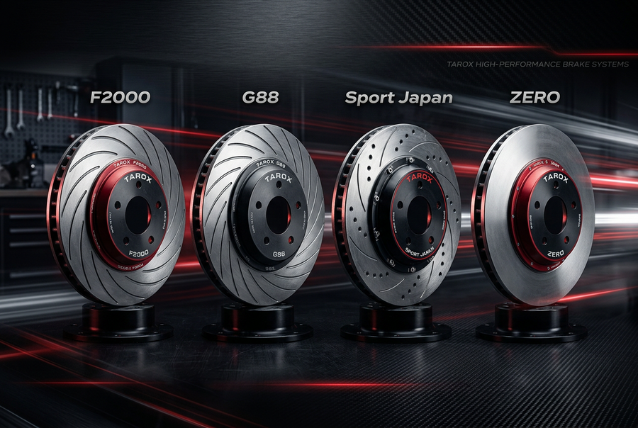TAROX – Sportbremsanlagen & Bremsscheiben: F2000, G88, Sport Japan und ZERO im Vergleich