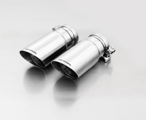 Remus Endrohr-Set links/rechts je 2 Endrohre   76 mm schräg  straight cut, verchromt, mit einstellbarem Kugelanschluss passend für Mercedes CLA 2,0l 155kW (2013-2019)