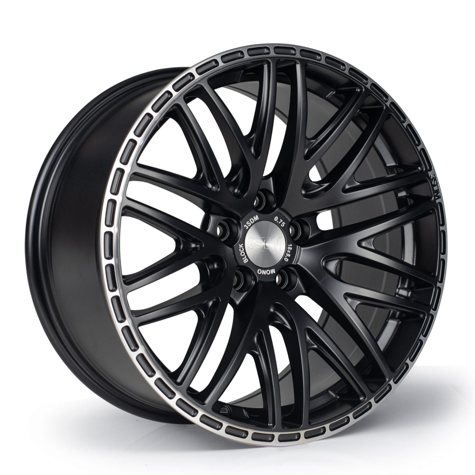 3SDM 0.75 8x18 5x112 ET27 CB73.1 Matt Black / Machined Lip