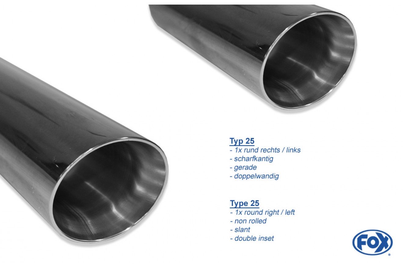 Fox Duplex Auspuff Sportauspuff Endschalldämpfer für Opel Adam S 1.4l 110kW