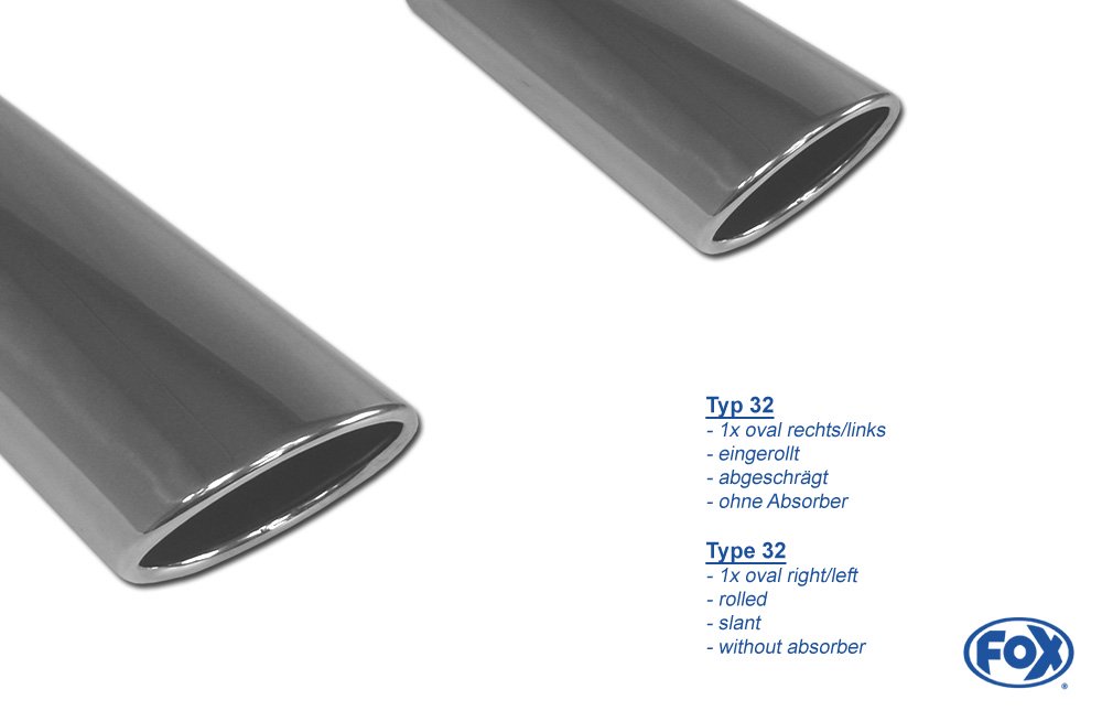Fox Duplex Auspuff Sportauspuff Endschalldämpfer für Opel Astra K 1,6l Turbo