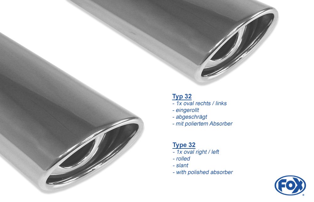 Fox Duplex Auspuff Sportauspuff Sportendschalldämpfer für Opel Corsa C 1.8l 92kW