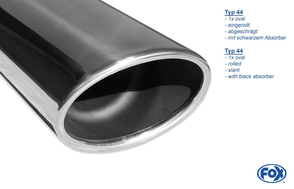 Fox Duplex Auspuff Sportauspuff Endschalldämpfer für Nissan Qashqai 2.0 dCi