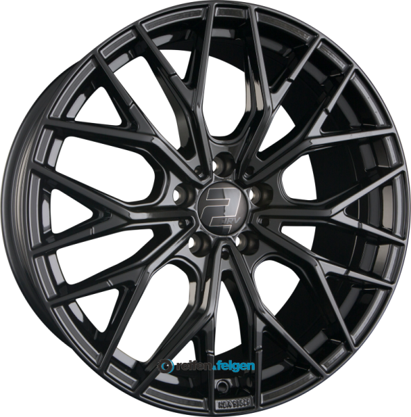 2DRV WH37 8x18 ET40 5x108 NB72.6 Schwarz Glänzend Lackiert (SW+)