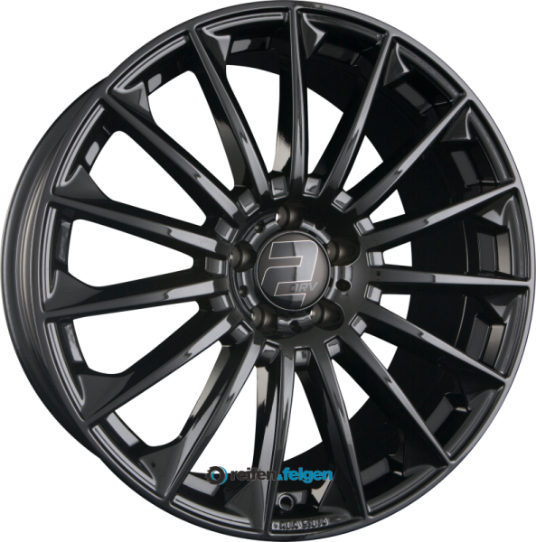 2DRV WH39 8.5x19 ET35 5x112 NB66.6 Schwarz Glänzend Lackiert (SW+)