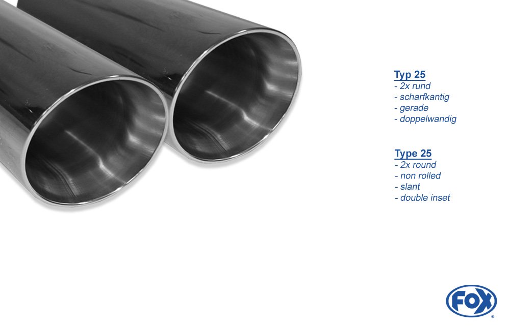 Fox Auspuff Sportauspuff Sportendschalldämpfer für Audi A3 8V Sportback 1.4 TFSI