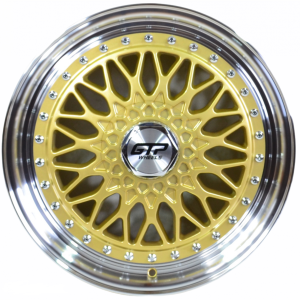 GTP 072 7,0x15 8x100/108 ET35 Gold Poliert Flow Forming GTP WHEELS 7,0x15 ET35 8x100 Alufelge Gold