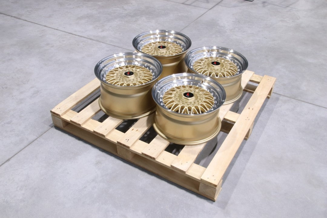 SET-JR#197 – Set of JR9 16x8 ET25 + 16x9 ET20 3x112 Gold