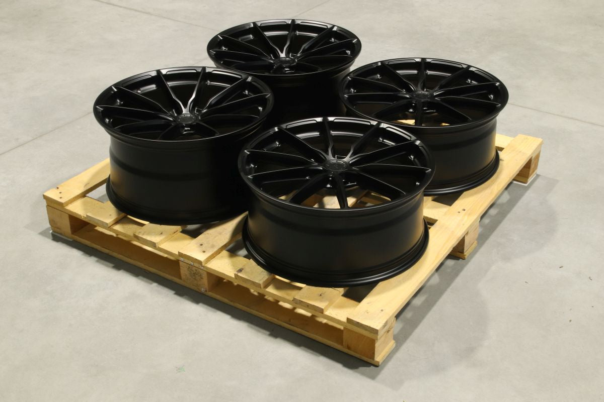 SET-JR#349 – Set of JR37 20x8,5 ET35 + 20x10 ET45 5x114,3 Matt Black