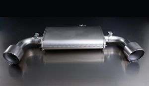 Remus Sportschalldämpfer mittig mit li/re je 1 Endrohr Ø 127 mm schräg passend für Mercedes A-Klasse 1,8l CDI 80kw