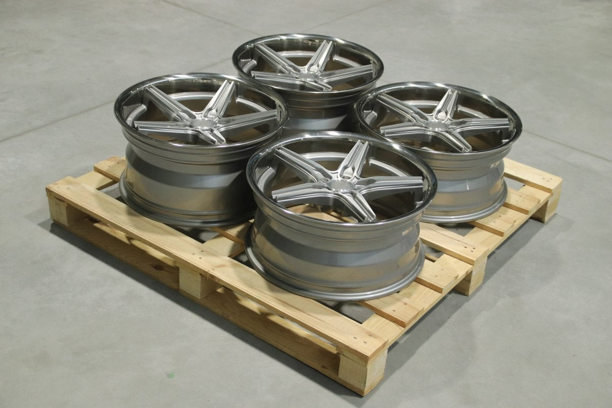 SET-CVR#141 – Set of CVR9 19x8,5 ET30 + 19x9,5 ET33 5x112 Brushed Titanium
