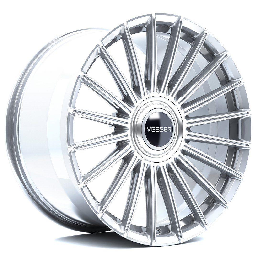 Vesser VSR5 21x10 ET10-40 BLANK Silver Machined Face 10x21 ET10-40 5x108, 5x110, 5x112, 5x114,3, 5x115, 5x118, 5x120, 5x127, 5x130, 5x120,6 Alufelge Silber