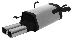 Remus Sportschalldämpfer mit 2 Endrohren 80x65 mm passend für Peugeot 306 1,9l Diesel 50kW