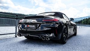 Remus Sportschalldämpfer mittig Für links/rechts Anlage(ohne Endrohre) mit 2 integrierten Klappen, inkl. EG Genehmigung passend für BMW Z4 3,0l 250kW (R6, B58B30C, mit OPF) 10/2018=>
