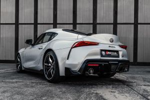 Remus Sportschalldämpfermittig für links/rechts-Anlage (ohne Endrohre), mit 1 integrierten Klappeninkl. EG Genehmigung; passend für Toyota GR Supra 3,0l 250kW (R6, B558B30C mit OPF) ab 03/2019=>