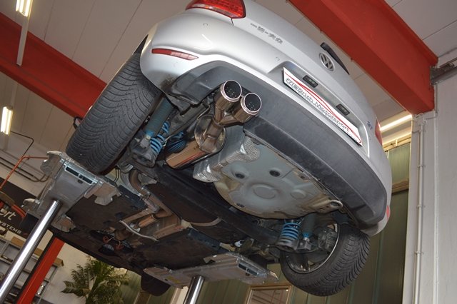 Friedrich Motorsport 70mm Auspuff Sportauspuff Anlage für VW Polo 6R Facelift 6C