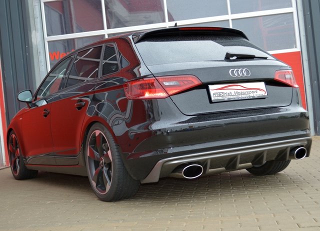 Friedrich Motorsport Duplex Auspuff Sportauspuff für Audi A3 8V Sportback Front