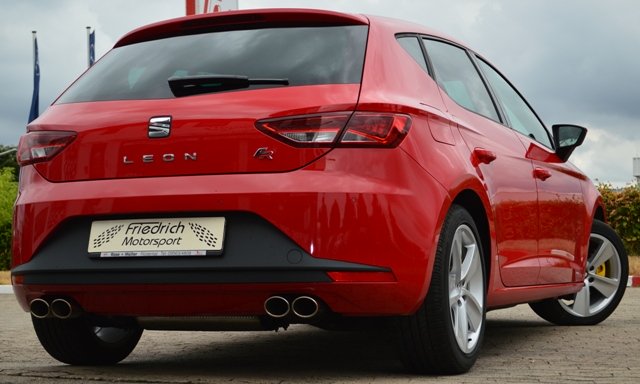 Friedrich Motorsport 76mm Duplex Auspuff Sportauspuff Anlage für Seat Leon 5F