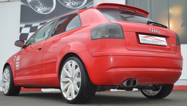 Friedrich Motorsport 76mm Sportauspuff Anlage für Audi A3 8P Quattro 3.2l V6