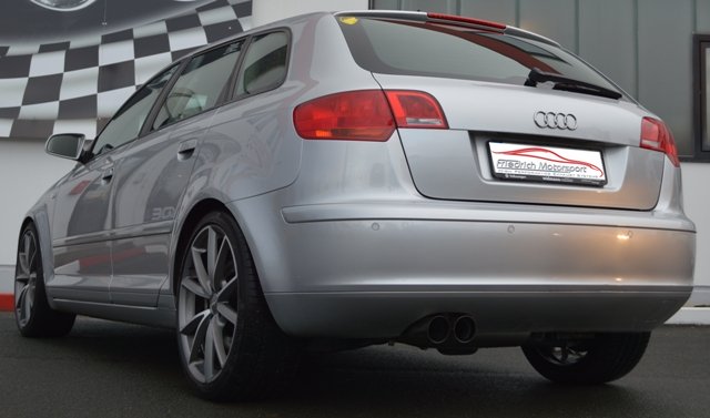 Friedrich Motorsport 76mm Sportauspuff mit Klappensteuerung für Audi A3 8P 3.2l
