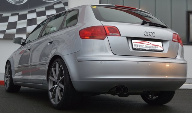 Friedrich Motorsport 76mm Auspuff Sportauspuff Anlage für Audi A3 8P Sportback