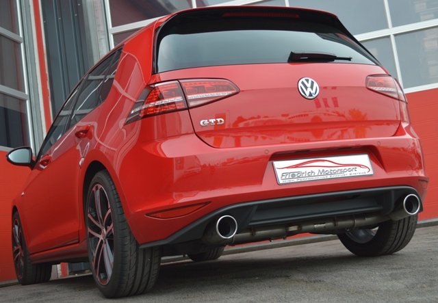 Friedrich Motorsport 76mm Auspuff Sportauspuff Anlage für VW Golf 7 GTD 2.0l TDI