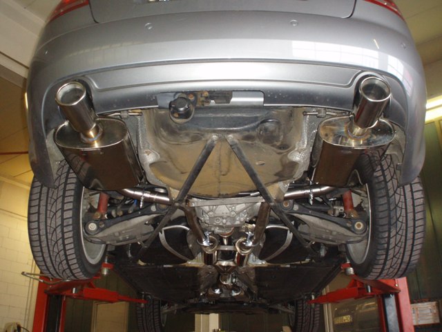 Friedrich Motorsport Gruppe A Duplex Sportauspuff Anlage für Audi A4 B7 3.0l 3.2