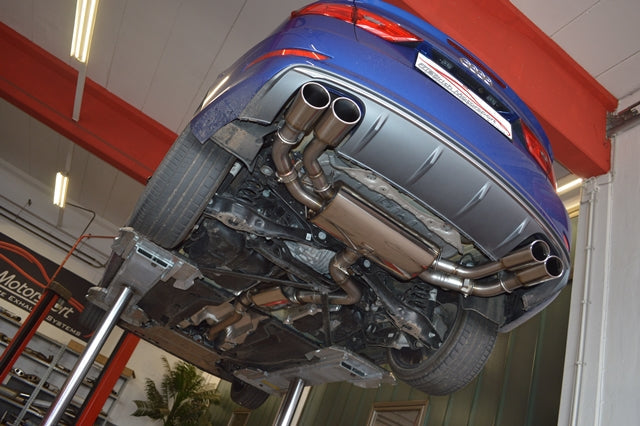Friedrich Motorsport 76mm Duplex Sportauspuff Anlage Klappenst. für Audi S3 8V