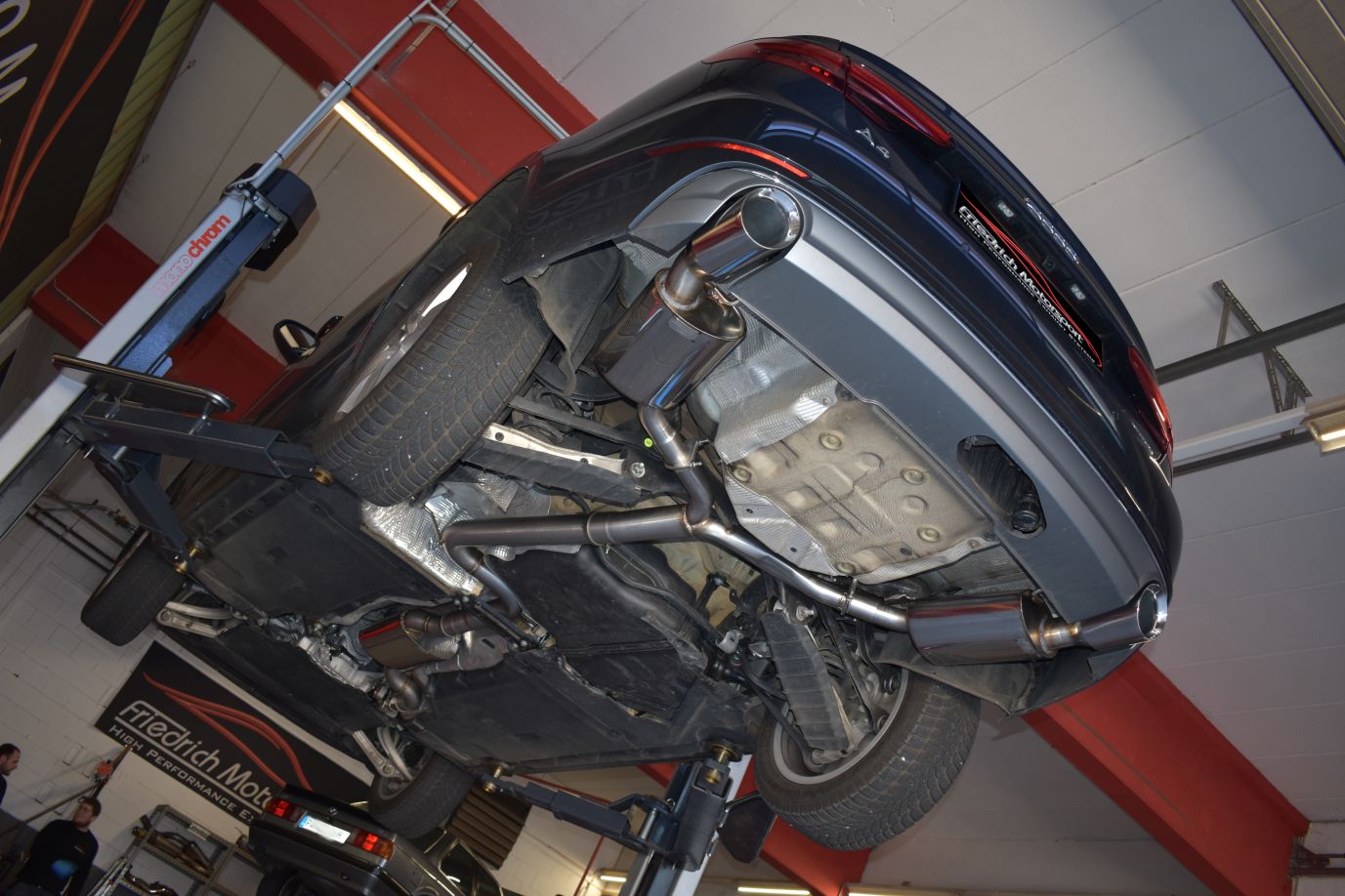 Friedrich Motorsport 76mm Duplex-Anlage Sportauspuff für Audi A4 B9 B8/8W Limo