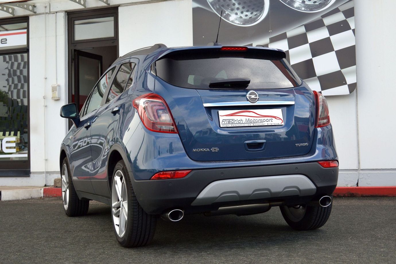 Friedrich Motorsport Gruppe A Duplex Sportauspuff Anlage für Opel Mokka Allrad