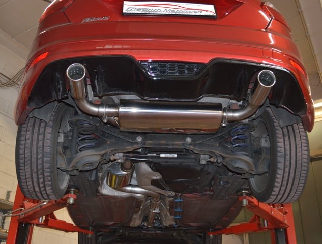 Friedrich Motorsport 76mm Duplex Sportauspuff Anlage für Ford Focus 3 Schrägheck