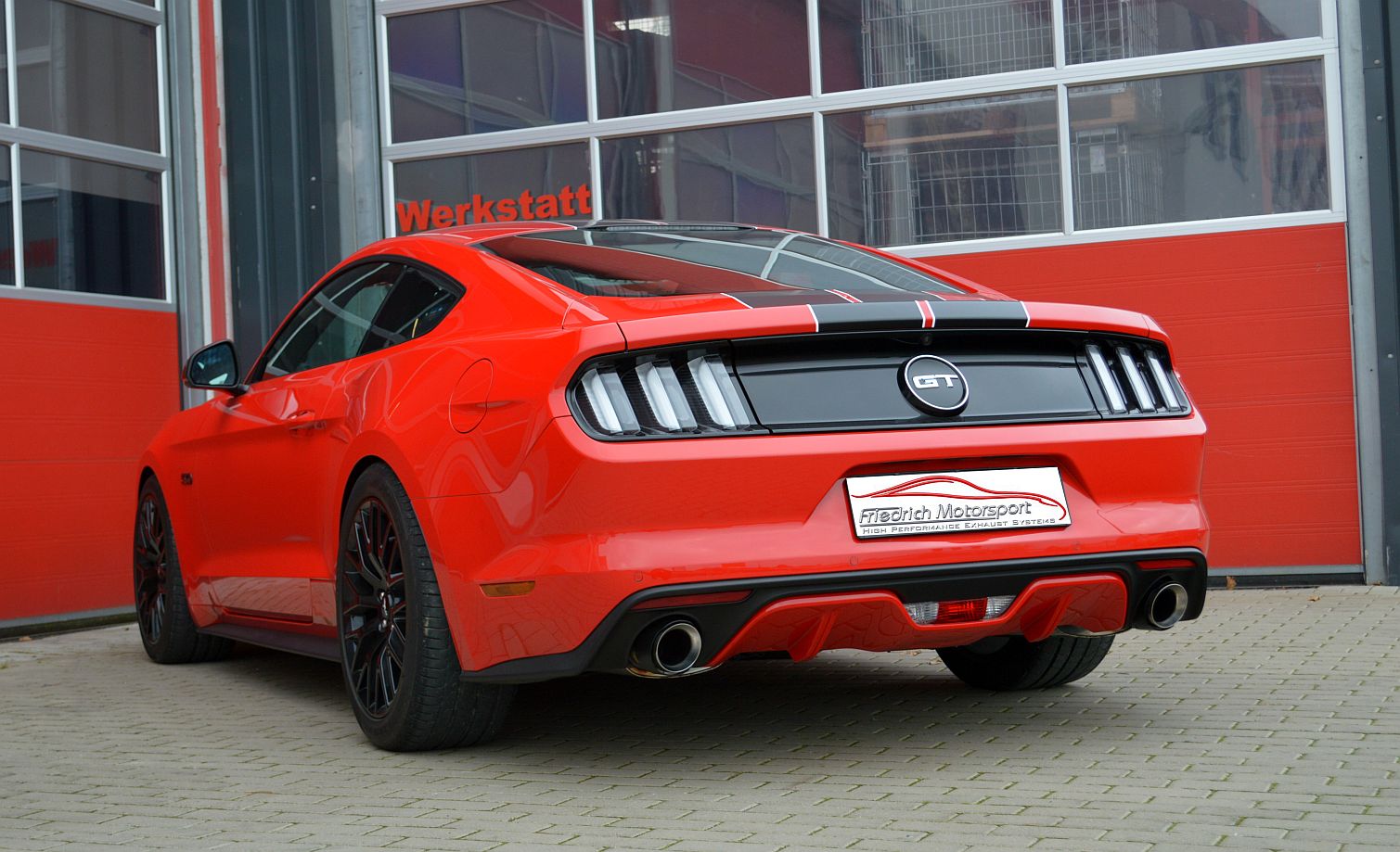 Friedrich Motorsport 76mm Duplex Auspuff Sportauspuff Anlage für Ford Mustang
