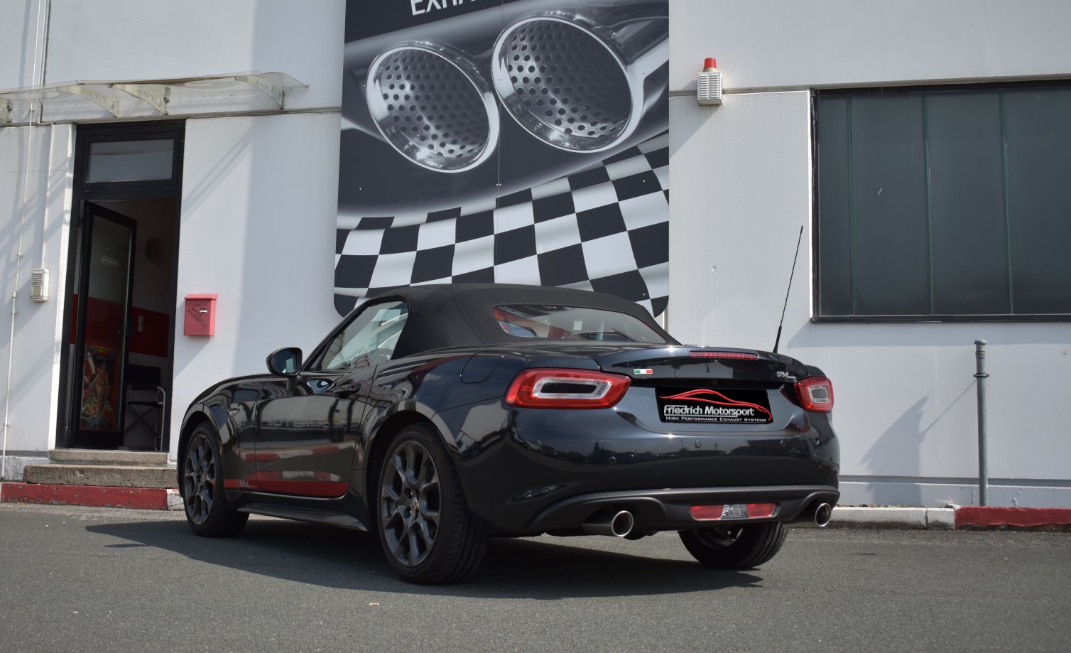 Friedrich Motorsport Duplex-Sportauspuff Sportendschalldämpfer für Fiat 124