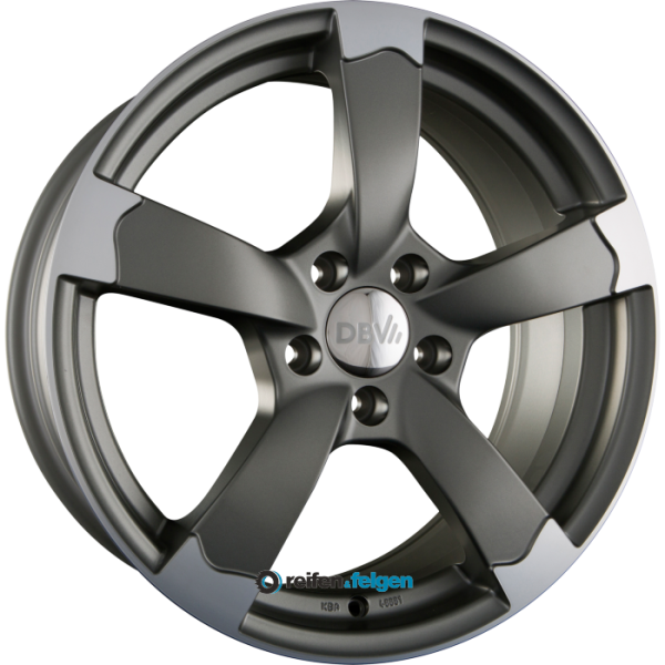DBV TORINO II 7.5x17 ET40 5x114.3 NB74.1 Anthrazit Matt Poliert
