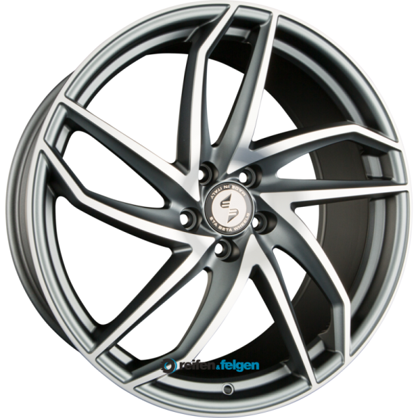 ETA BETA HERON 8.5x20 ET45 5x112 NB66.6 Mattgrau Poliert