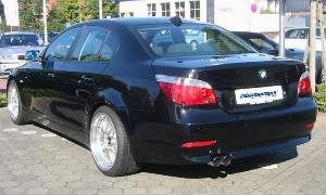 Eisenmann Racing Motorsport Sound Endschalldämpfer Edelstahl Einseitig passend für BMW E60 Limousine/ sedan/BMW E61 Touring/estate