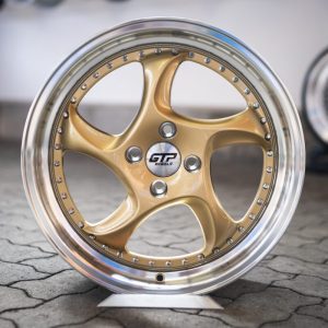 GTP 083 7,5x17 4x100 ET35 Gold Poliert GTP WHEELS 7,5x17 ET35 4x100 Alufelge Gold