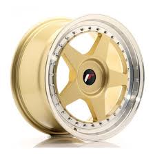 JR Wheels JR6 8x17 ET20-35 BLANK Gold w/Machined Lip