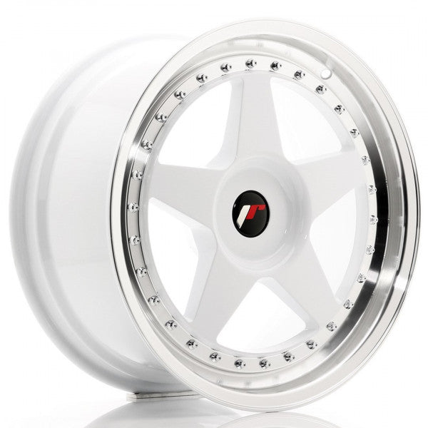 JR Wheels JR6 10x17 ET20 BLANK White w/Machined Lip