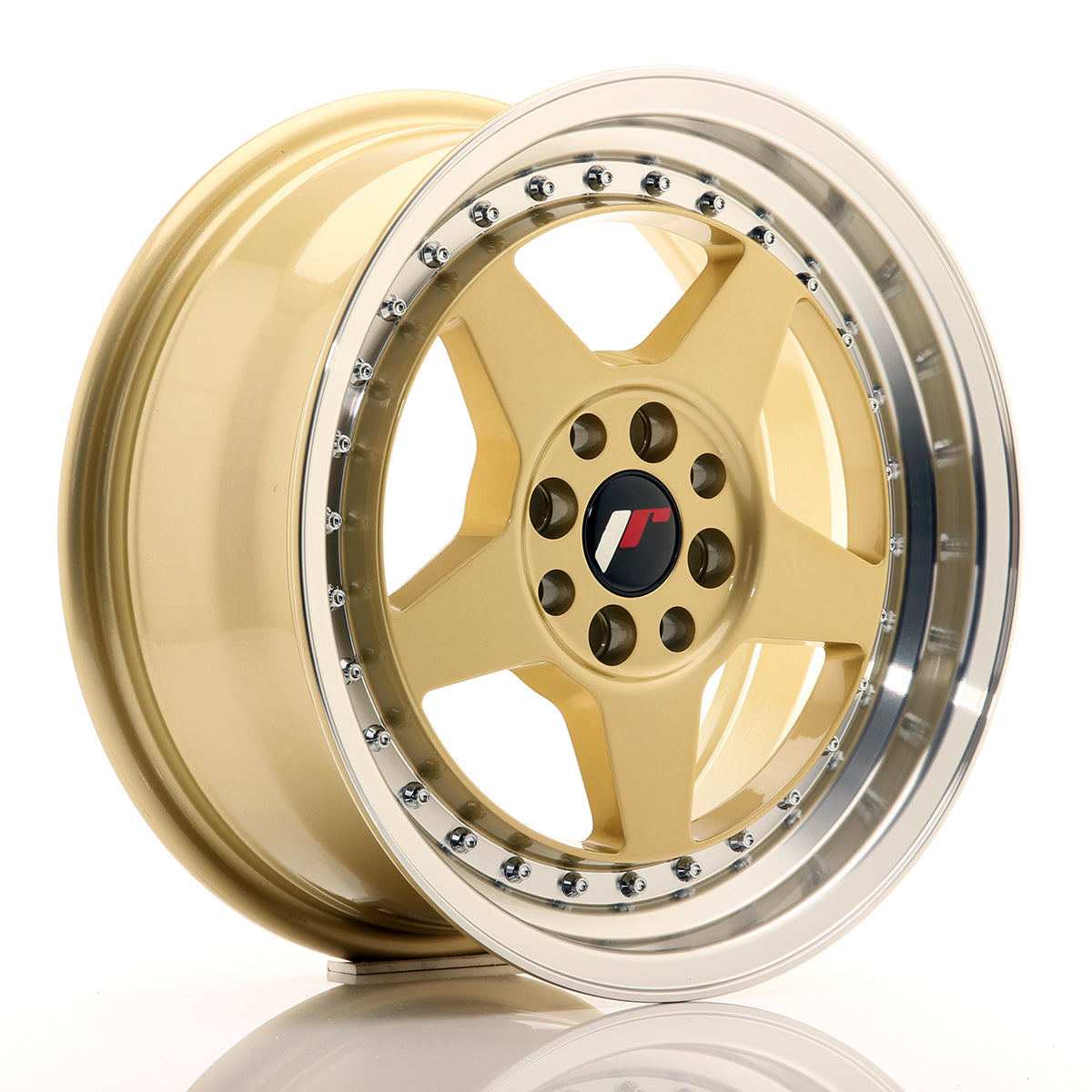 JR Wheels JR6 8x16 ET30 4x100/114 Gold w/Machined Lip