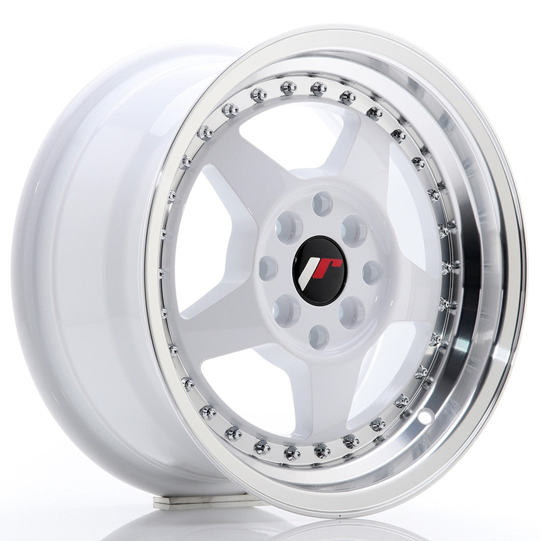 JR Wheels JR6 8x17 ET20-35 5H(5x...) White w/Machined Lip