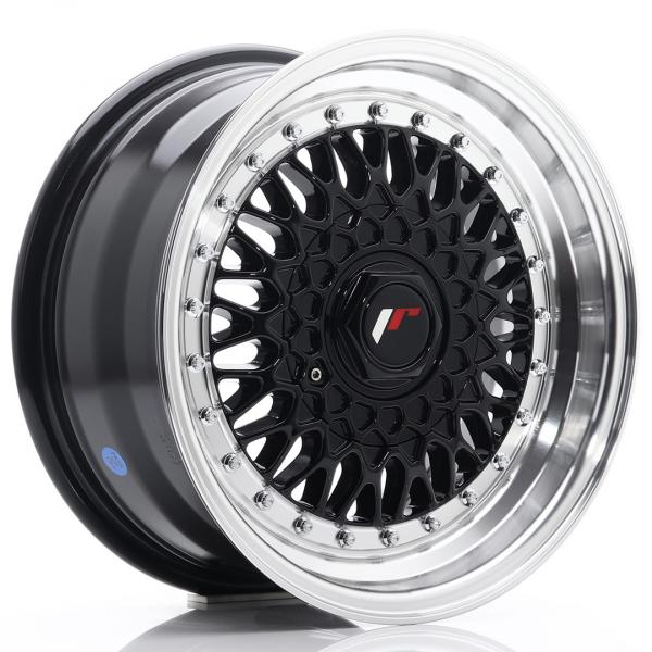 JR Wheels JR9 8x16 ET25 4x100/108 Gloss Black w/Machined Lip