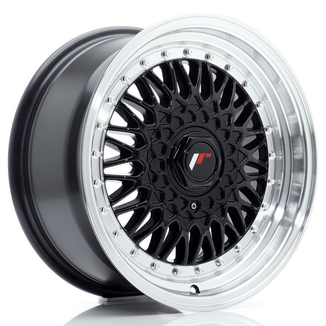 JR Wheels JR9 7,5x17 ET20-35 BLANK Gloss Black w/Machined Lip