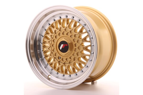 JR Wheels JR9 9x15 ET10 4x100/108 Gold w/Machined Lip