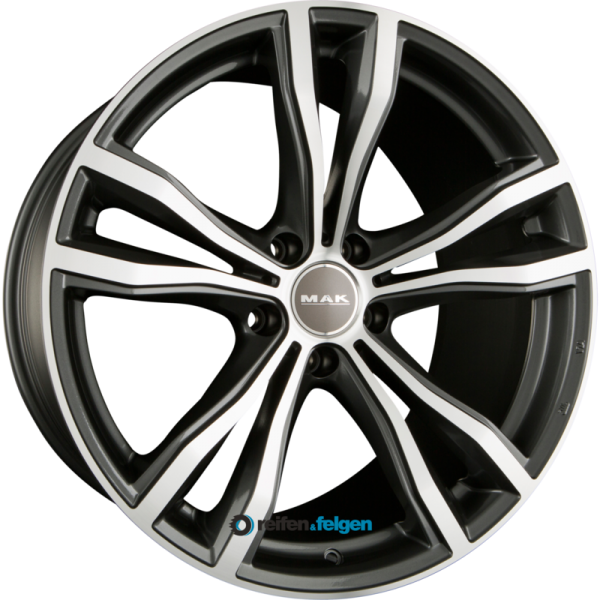 MAK X-MODE 10x20 ET40 5x120 NB74.1 Gun Metallic Mirror